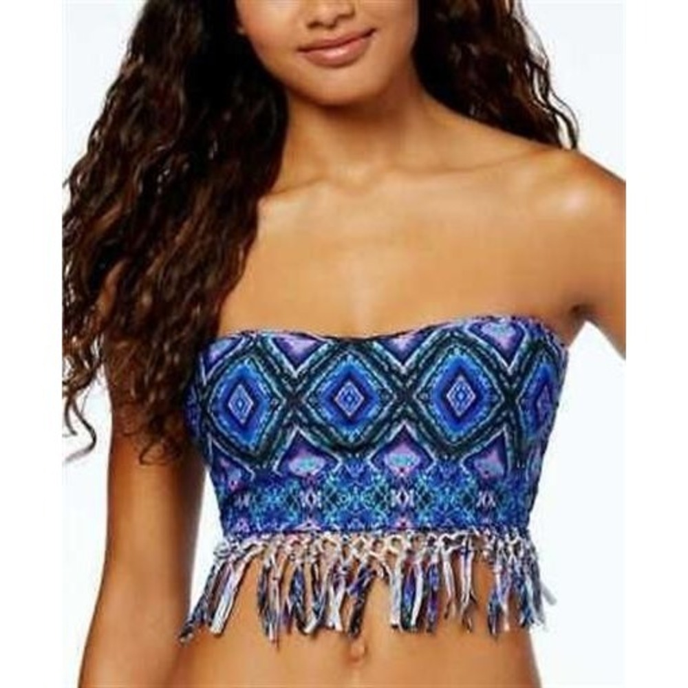 NWT Raisins M Your Dream Bali Fringe Bandeau Bikini Top & Bottom Swimsuit 130551